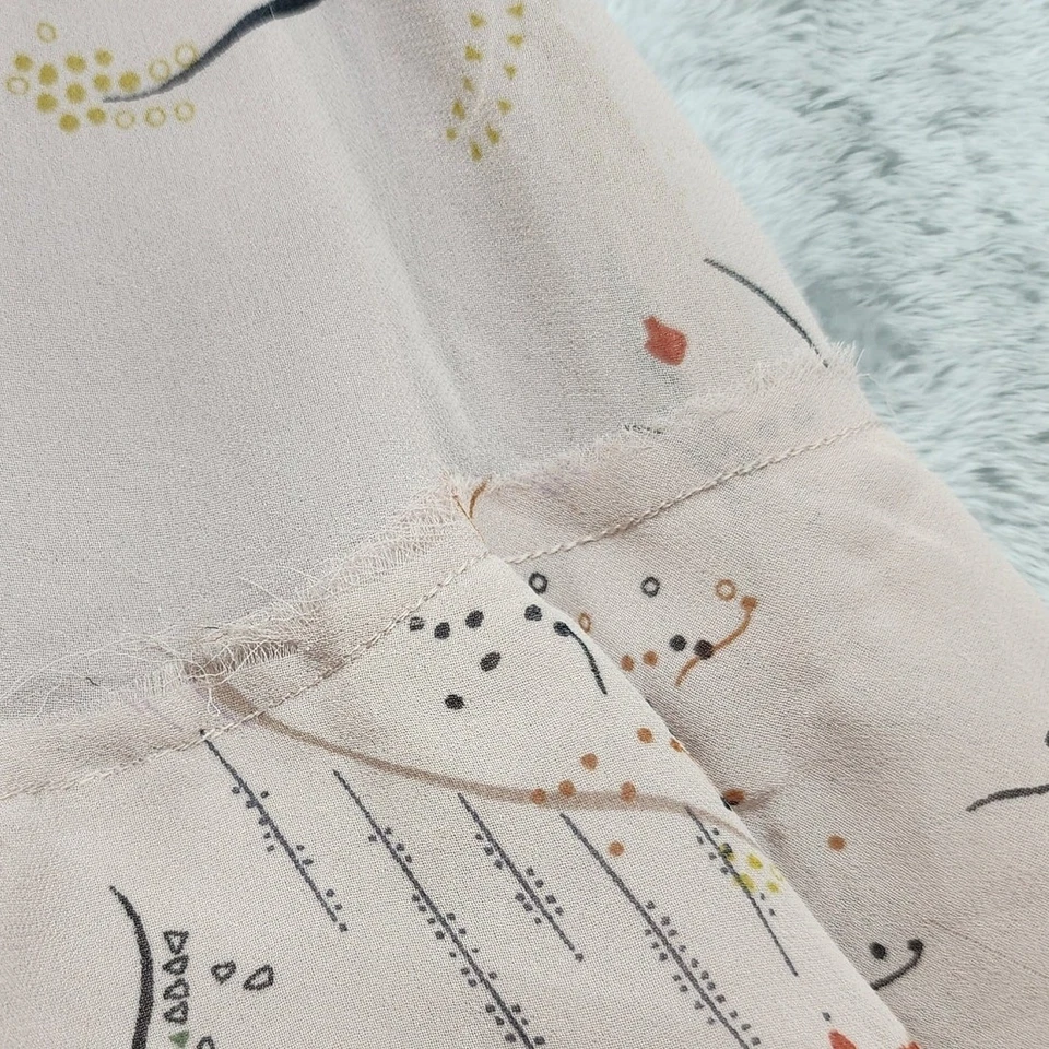 Saia Chelsea28 Feminina S Rosa Floral Camadas Babados Chiffon Midi Forrada Zíper Traseiro - Imagem 4 de 4