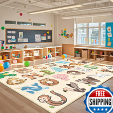 Ftbniqwrhn Kids Rugs For Playroom - 6X9 Feet Abc Alphabet Rug For Classroom