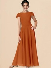 NWT Azazie Payton Junior Bridesmaid Floor Length Dress in Paprika | Size J16