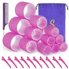 Self Grip Hair Rollers with Clips and Comb