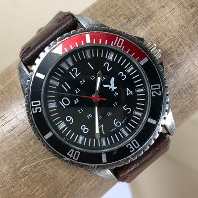 American Eagle Outfitters Men 66205 Brown Leather Quartz Analog 41mm Watch 7''