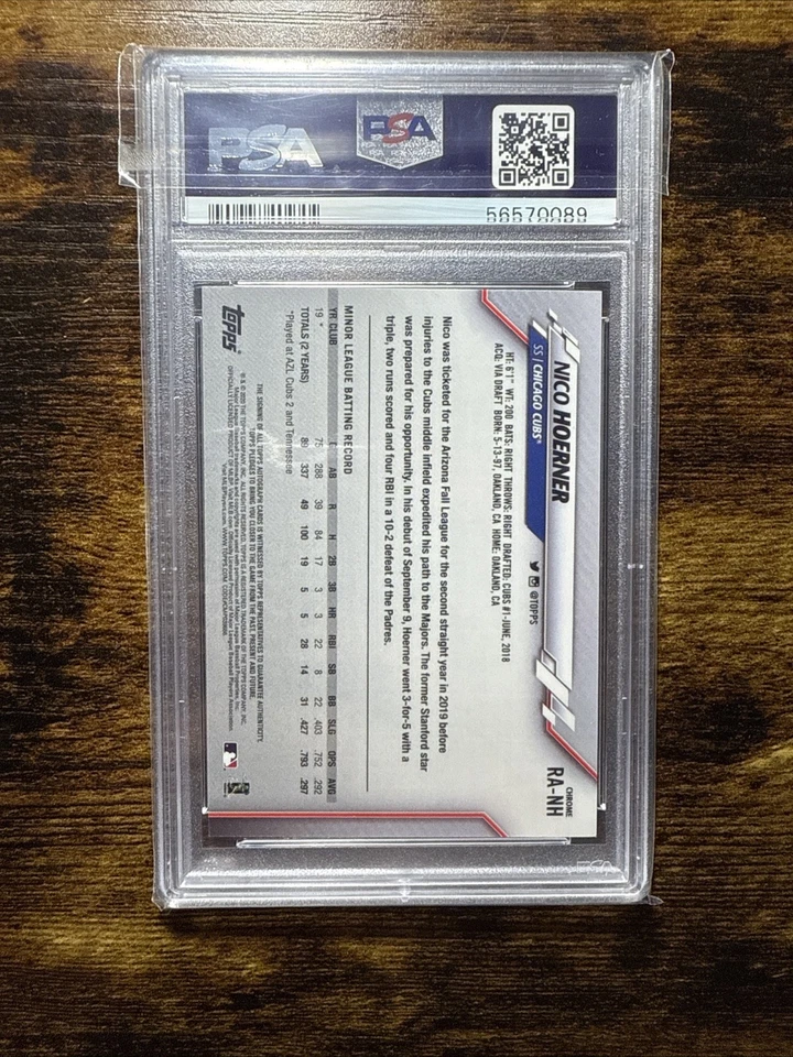 2020 TOPPS CHROME NICO HOERNER AUTO ROOKIE PSA 10 - Image 2 of 2