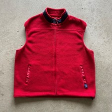 Vintage 90s Polo Golf Vest Size XXL Red Fleece Ralph Lauren Full Zip Jacket USA
