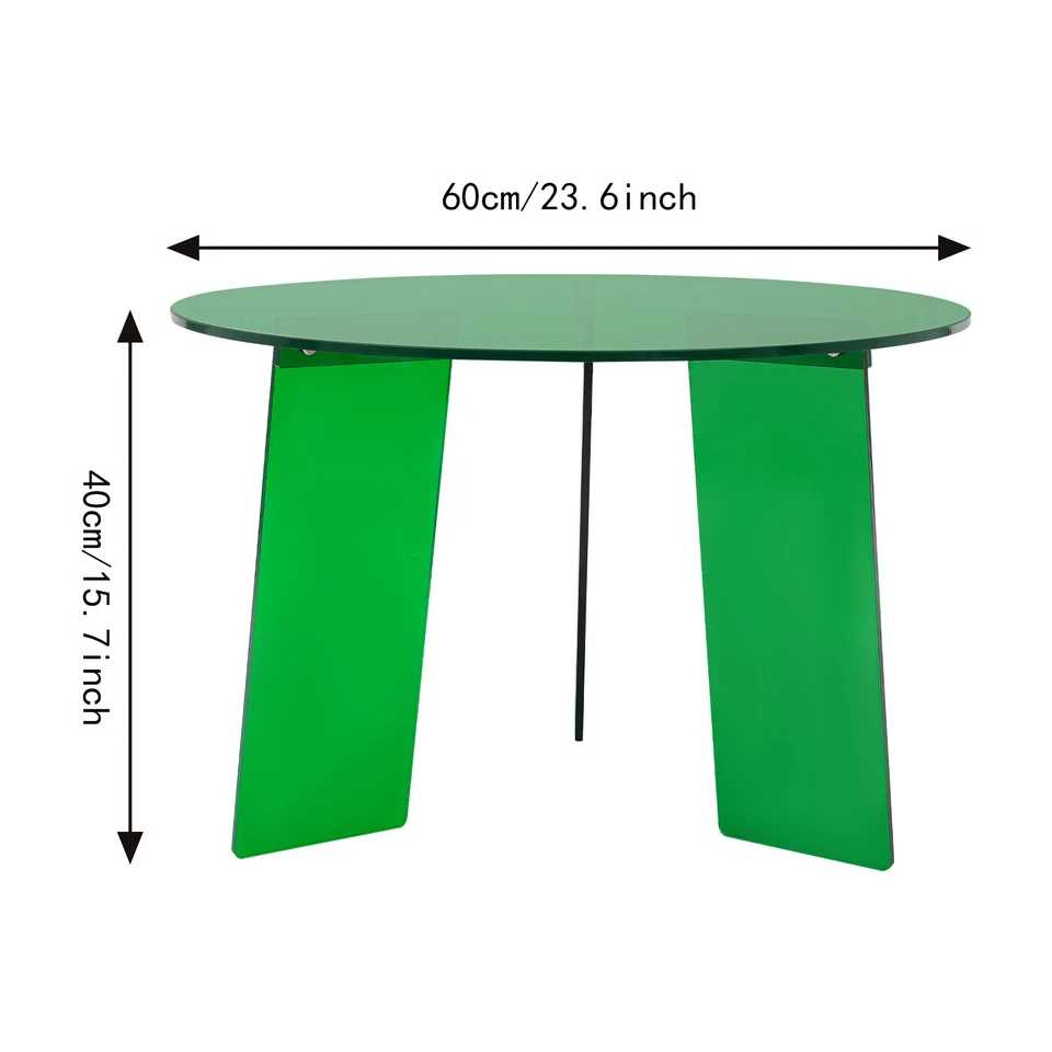 40cm Modern Round Side Table Acrylic Coffee Table 20kg/44.09 lbs Load - Image 4 of 4