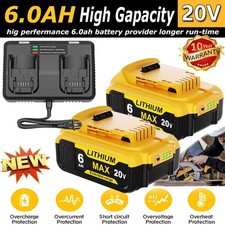 1/4PACK For DeWalt 20V Max XR 6.0AH Li-Ion Battery/Charger DCB205 DCB208 DCB200