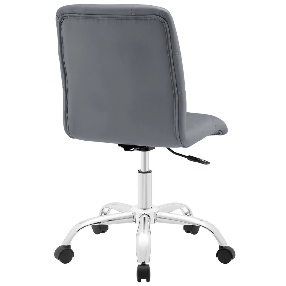 Prim Armless Mid Back Office Chair - Gray - Image 3 of 4