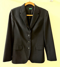 United Colors of Benetton Women  s Black Single-Breasted Blazer 3-Button Size 8