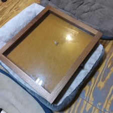 Walnut Wood Display Case 30 26 3 1/2  For Arrowheads Knives Collectibles Coins