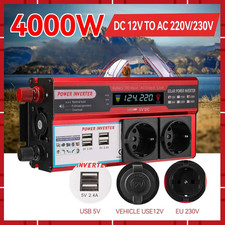 Inverter 12V 220V 4000W remoto onda sinusoidale USB 5V Con 4 Porte USB