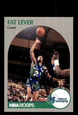 Signed Basketball Card Auto Fat Lever 1990-91 Hoops #408 Dallas Mavericks
