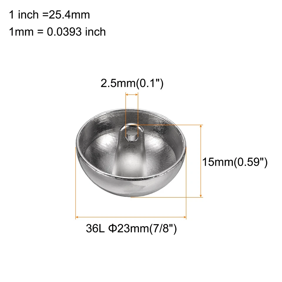 Botones de costura redondos de metal de 23 mm de un solo agujero artesanal botón hágalo usted mismo 10 piezas, plateados Foto 2 de 4