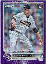 2022 Topps Chrome Update MacKenzie Gore Purple Refractor Card No. USC19 RC