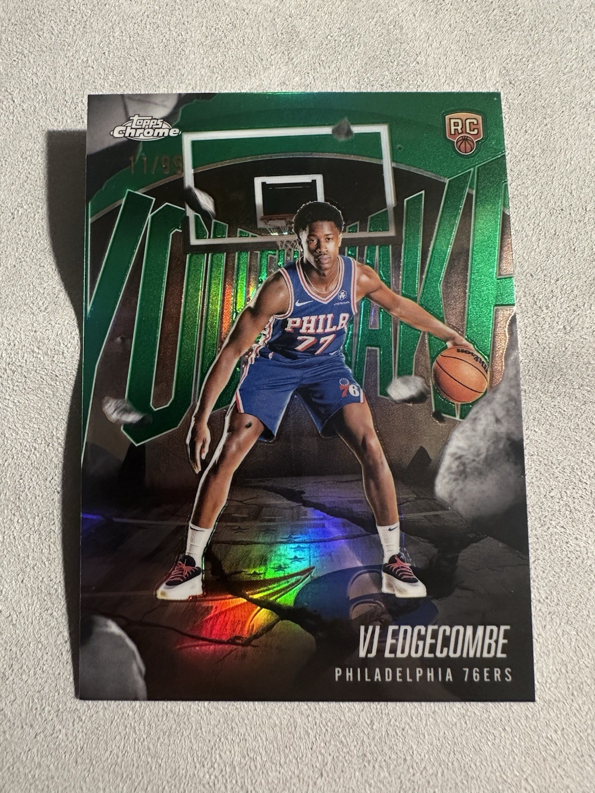 2025-26 Topps Chrome Youthquake VJ Edgecombe 11/99 Green Rookie RC VQ-3
