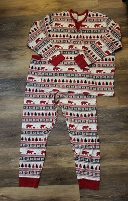 Wondershop By Target Men's Holiday Bears Trees 2pcs Pajamas Long Johns Sz L
