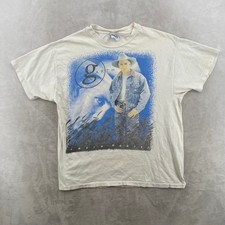 Hanes Garth Brooks T Shirt Mens XL White Fresh Horses World Tour Vintage 90s USA