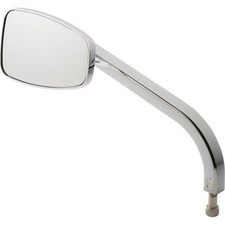 Rectangle Chrome Left Mirror No. 8 Cafe CNC Machined Made in the USA