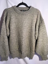 Vtg 90s Spettro Sweater Men Large Brown Textured Knit Grandpa 3D Retro Y2K