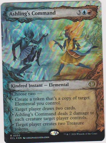 1x ASHLING'S COMMAND-RARE NEW MTG  LORWYN ECLIPSED  RED /BlUe #303 FOIL FULL ART