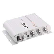 LEPY LP838 Super Bass Hi-Fi 2.1 Channel Audio Amplifier 12V Silver
