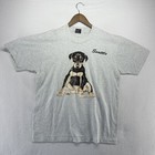 Vintage Doberman Pinscher Shirt Men's Large Gray Single Stitch Seattle 90s Usa