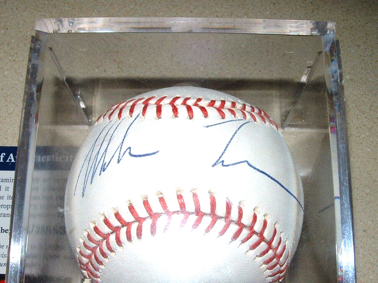 MIKE TYSON AUTO, SIGNED SNOW WHITE OML BASEBALL PSA/DNA CERT & CARD - IRON MIKE view 2