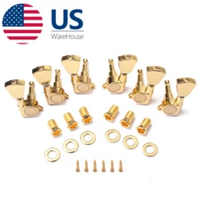 Gold Plated 3R3L Guitar Tuning Pegs Tuners Machine Heads 10mm for Les Paul LP SG