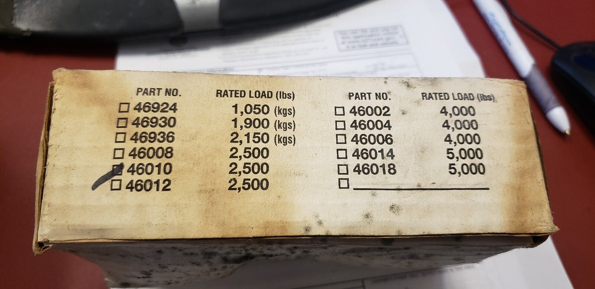 Anello Di Paranco Actek AK46010, Portata 2500 Libbre, Filetto 1/2-13, Usato Ma Funzionante