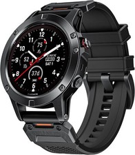 26mm QuickFit Tactical Silicone Strap Waterproof Band for Garmin Fenix 7X/5X/6X