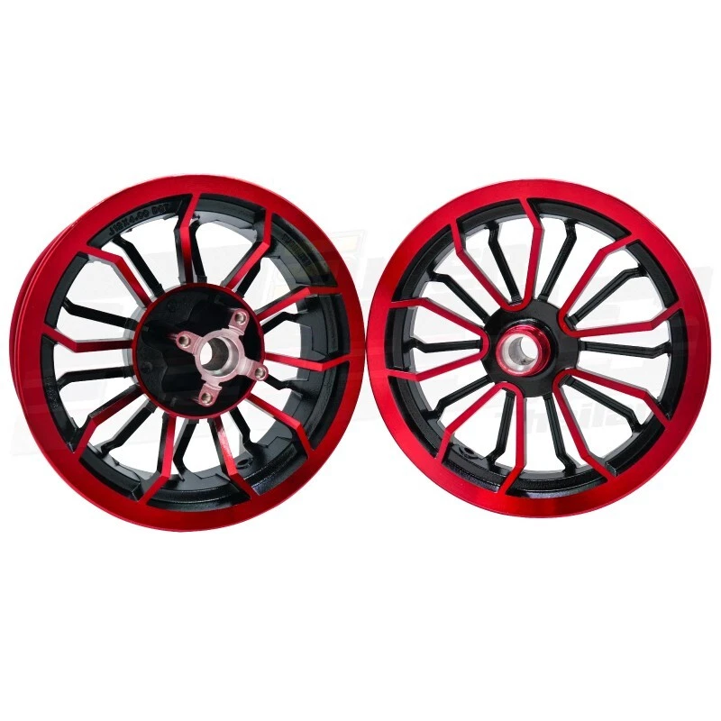 Llantas de aluminio F:300x12 R:400x12 rojo/negro para Honda MSX-SF, GROM125 Foto 3 de 4