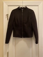W By Worth Brown Rayon Blend Zip Front Jacket Size 6