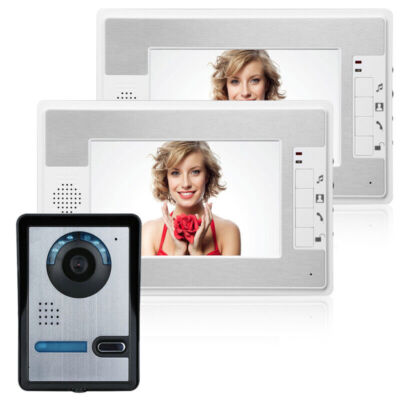 Wired Door Phone Doorbell Touch Key 7'' Lcd Video With Ir Camera Home Security AD