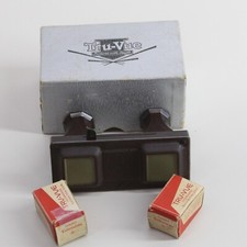 Tru-vue 3d Viewer Bakelite Original Box w/ Yellowstone Film Strip  1-2