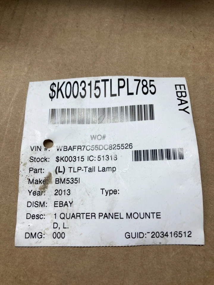 BMW M5 535 535i 528i 550i 2011-13 lámpara trasera izquierda OEM #S118 Foto 3 de 3