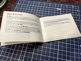 Dr Jekyll and Mr Hyde Nintendo NES Instruction Manual Only