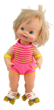 BABY SKATES MATTEL BAMBOLA PATTINI ORIGINALE ANNI 80 SENZA GINOCCHIERE OTTIMO ST