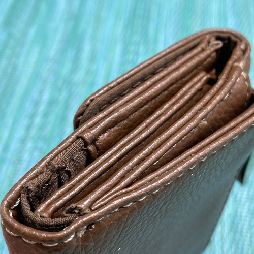 Nine & Company Brown Faux Leather Wallet Tri-fold Billfold ID Viewer Card Slots - Picture 8 of 11