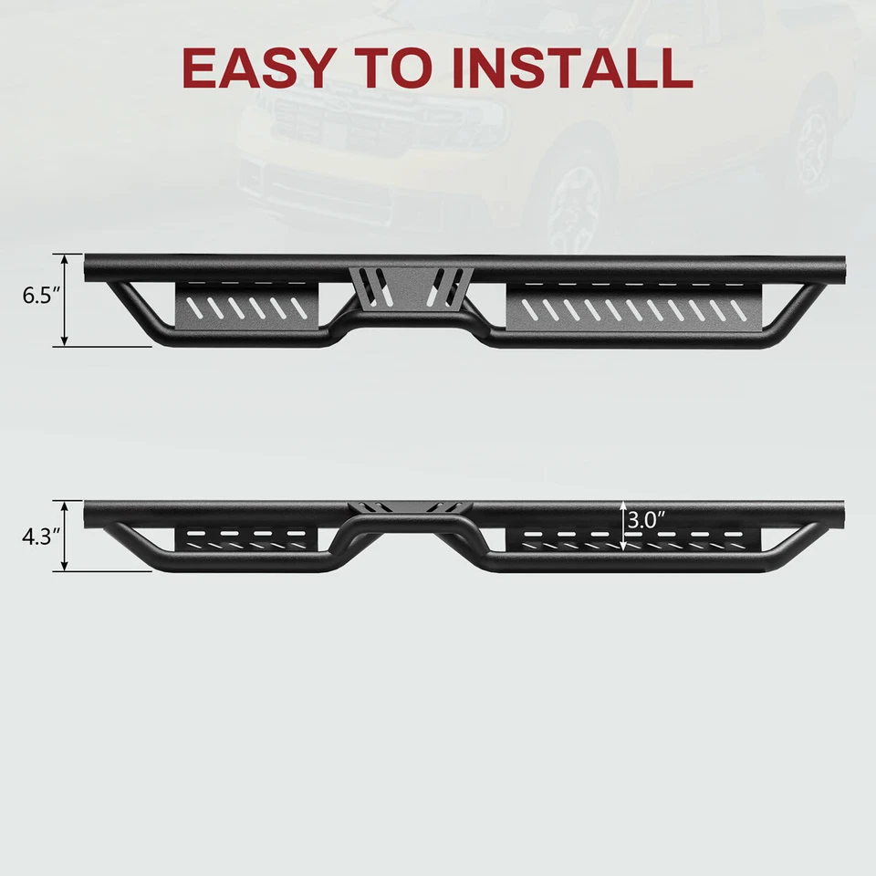 Running Boards for 2015-2026 Ford F150 Super Crew Cab BLK Nerf Bars Drop Steps Foto 3 de 4