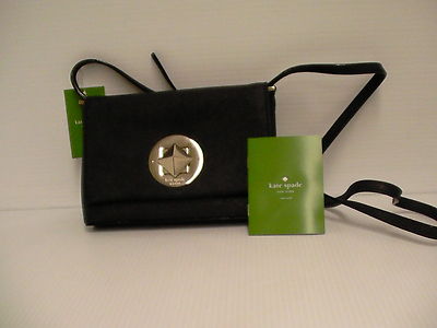 Kate spade small cross body bag sally black Saffiano leather new
