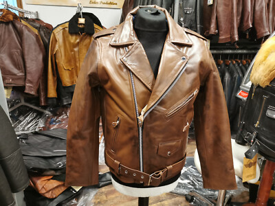 HERREN Motorradlederjacke Bikerjacke Rockabilly Marlon Brando