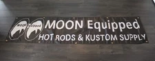 Moon Equipped Hot Rods Banner Flag Big 2x8 Racing Garage Mechanic Speed Shop