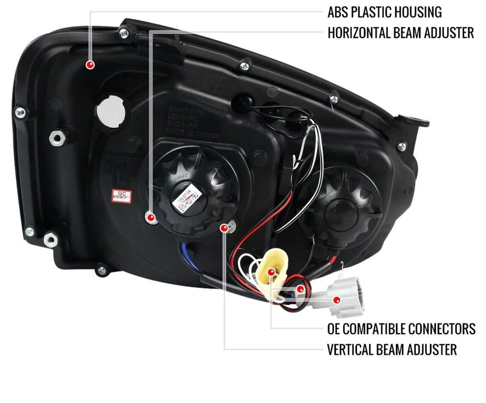 Fit 04-05 Subaru Impreza WRX STI Outback Projector Headlights w/LED Halos Black - Image 3 of 4