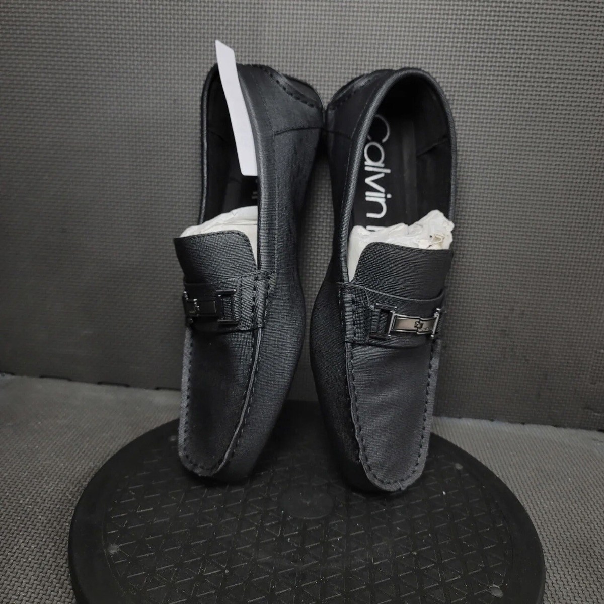 Calvin Klein Men’s Black Leather Penny Loafers CMGianni-C Size 8 Amazon.com | Calvin Klein Men main image 3