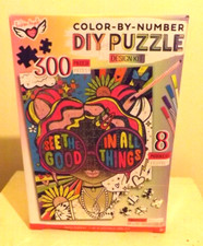 Fashion Angels Color By Number DIY Puzzle 300 Pieces 8 Markers Included 18 x24