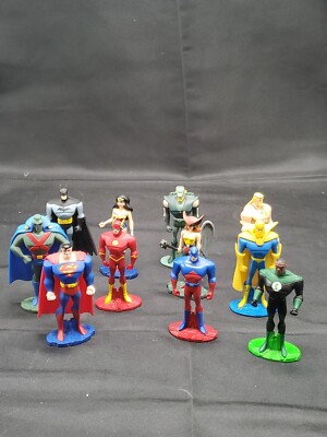 LOT OF 11 TM & DC COMICS SO4 AND SO5 FIGURINES 3'' Tall