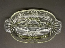 One (1) Anchor Hocking Prescut 2 Section Divided Relish Dish 10"