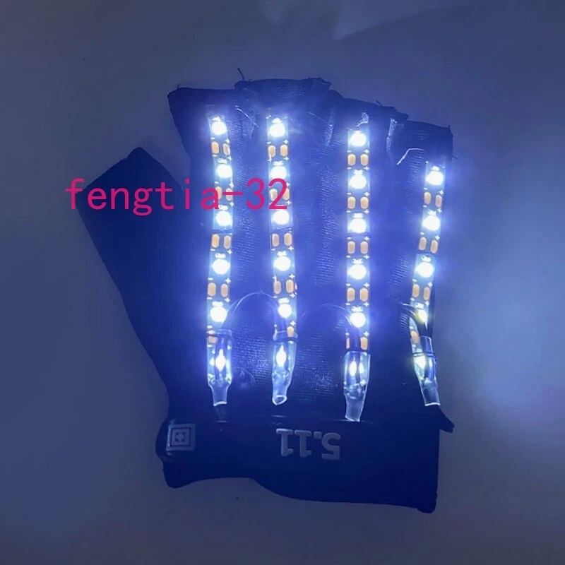 Stage LED Luminous Gloves Cosplay Glasses Props Nightclub Performance Ornaments - Image 4 of 4