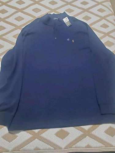 Maglione pullover Ralph Lauren da uomo alto taglia 3XLT blu navy lavorato a maglia 1/4 cerniera nuovo con etichette - Foto 2 di 6