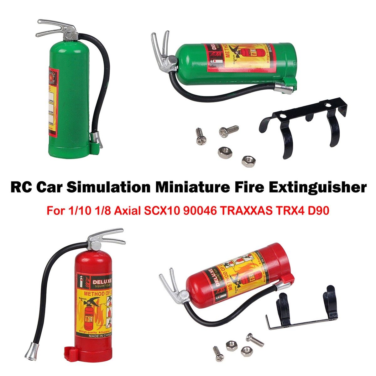 4X RC Mini Feuerlöscher Metall Deko Für 1/10 Crawler SCX10 TRX4 D90 – Realistisches Zubehör Rot
