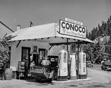 Conoco Gas Service Station Idaho 1941 4x6 Re-Print