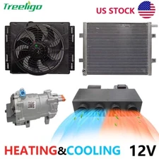 Universal Underdash Car Truck Air Conditioner DC 12V Electric A/C Kit Cool&Heat